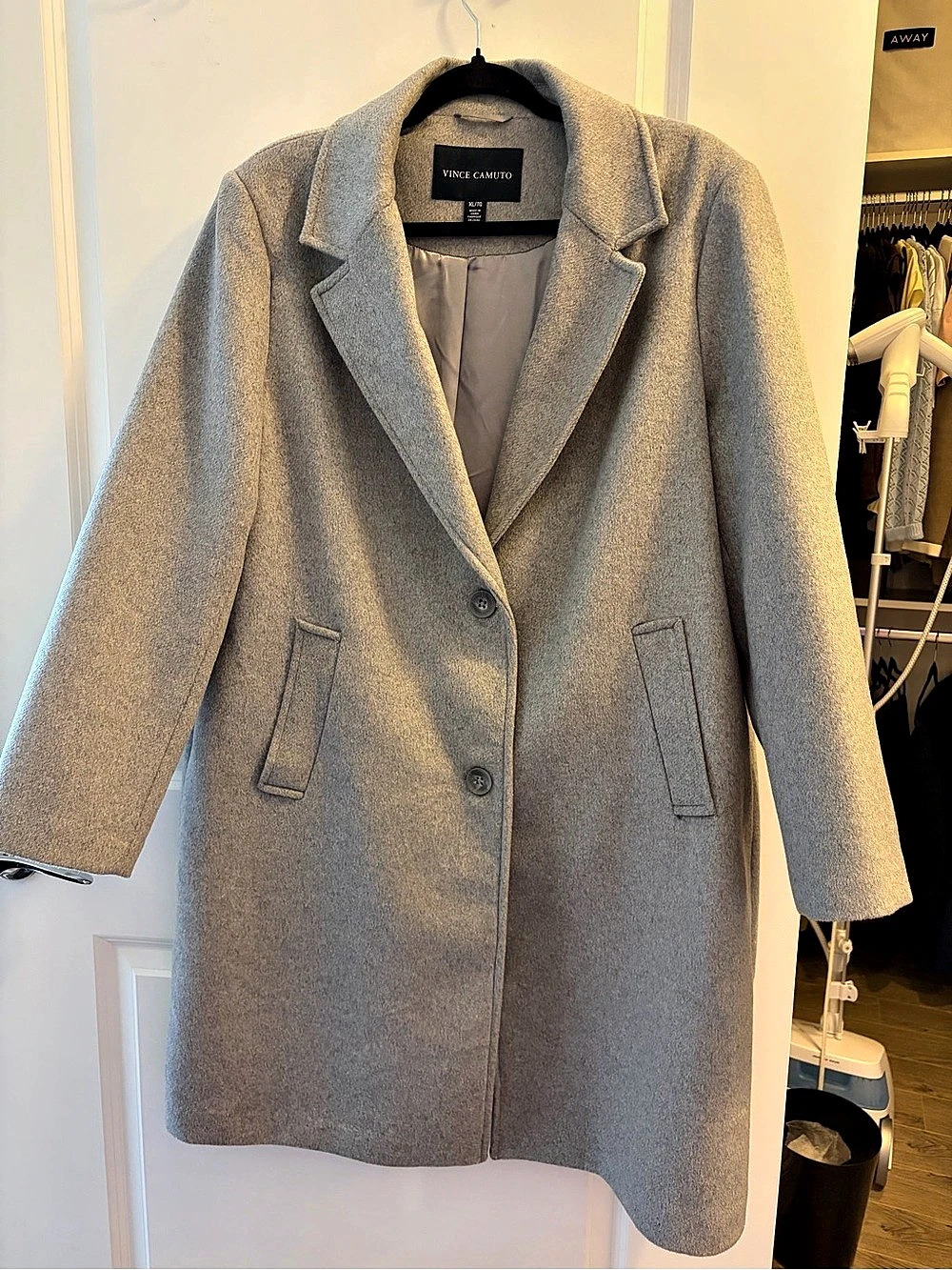 Vince Camuto Gray Wool Blend Coat Size XL Like New